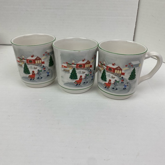Sanyo Korea Coffee Cup Mug 3900 Silent Night Lot of 3 Christmas Winter Holiday - Picture 3 of 8